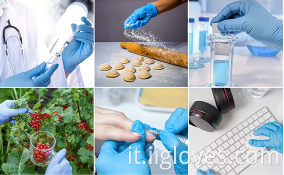 Guanti di nitrile a buon mercato in polvere usa e getta di grado alimentare dentale